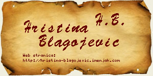 Hristina Blagojević vizit kartica